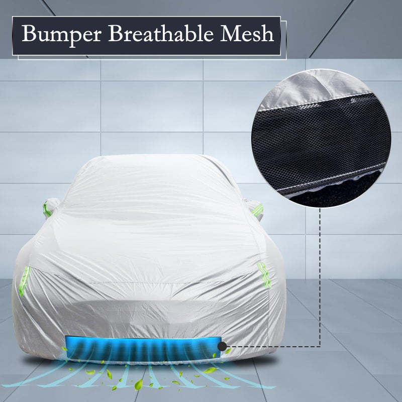 Migaven Car Cover Custom Fit for Model Y Car Cover 2020-2024, Migaven Waterproof Full Exterior Cover Sun Rain Protection with Door Zipper and Cotton Lining - Image 4